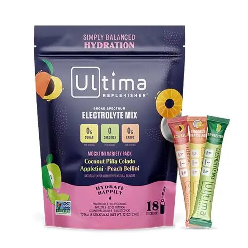 Ultima Replenisher Daily Electrolyte Drink Mix – Mocktini Variety, 18 Stickpacks – Hydration - TrustMedUSA