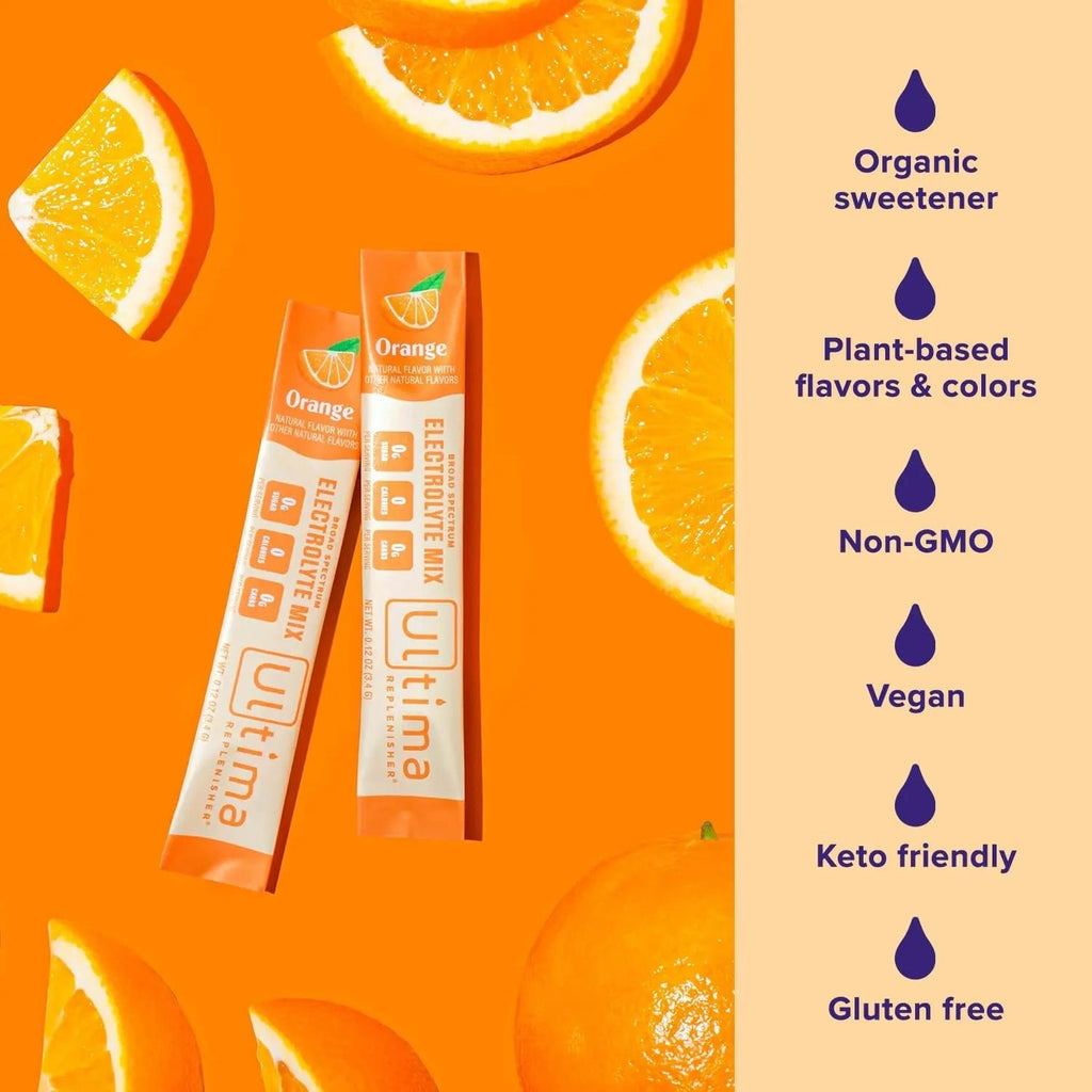Ultima Replenisher Daily Electrolyte Drink Mix – Orange, 20 Stickpacks – Hydration - TrustMedUSA