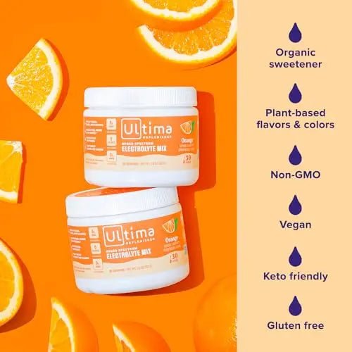 Ultima Replenisher Daily Electrolyte Drink Mix – Orange, 30 Servings – Hydration Powder - TrustMedUSA