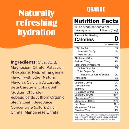 Ultima Replenisher Daily Electrolyte Drink Mix – Orange, 30 Servings – Hydration Powder - TrustMedUSA