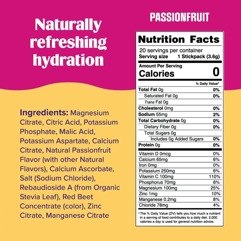 Ultima Replenisher Daily Electrolyte Drink Mix – Passionfruit, 20 Stickpacks – Hydration - TrustMedUSA