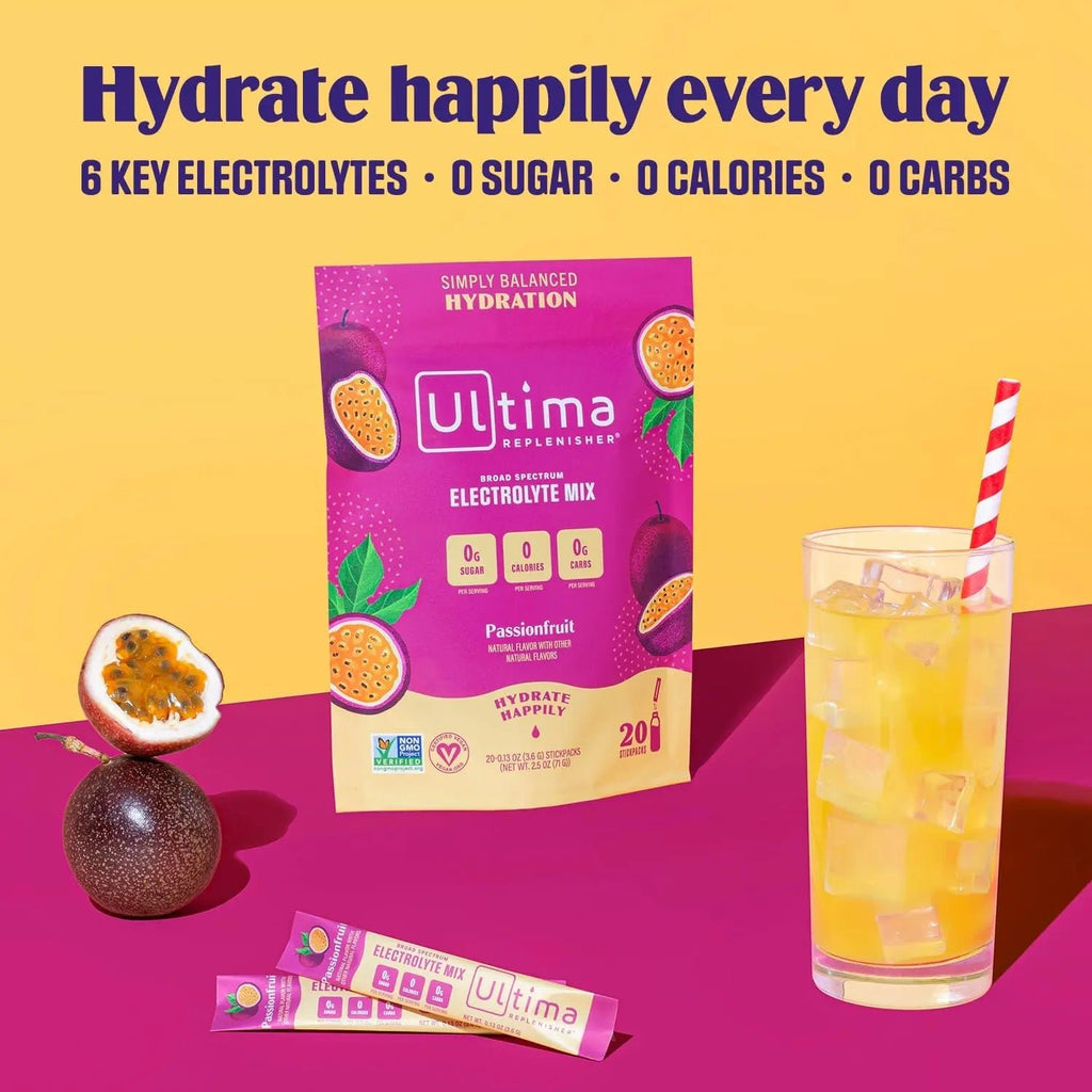 Ultima Replenisher Daily Electrolyte Drink Mix – Passionfruit, 20 Stickpacks – Hydration - TrustMedUSA
