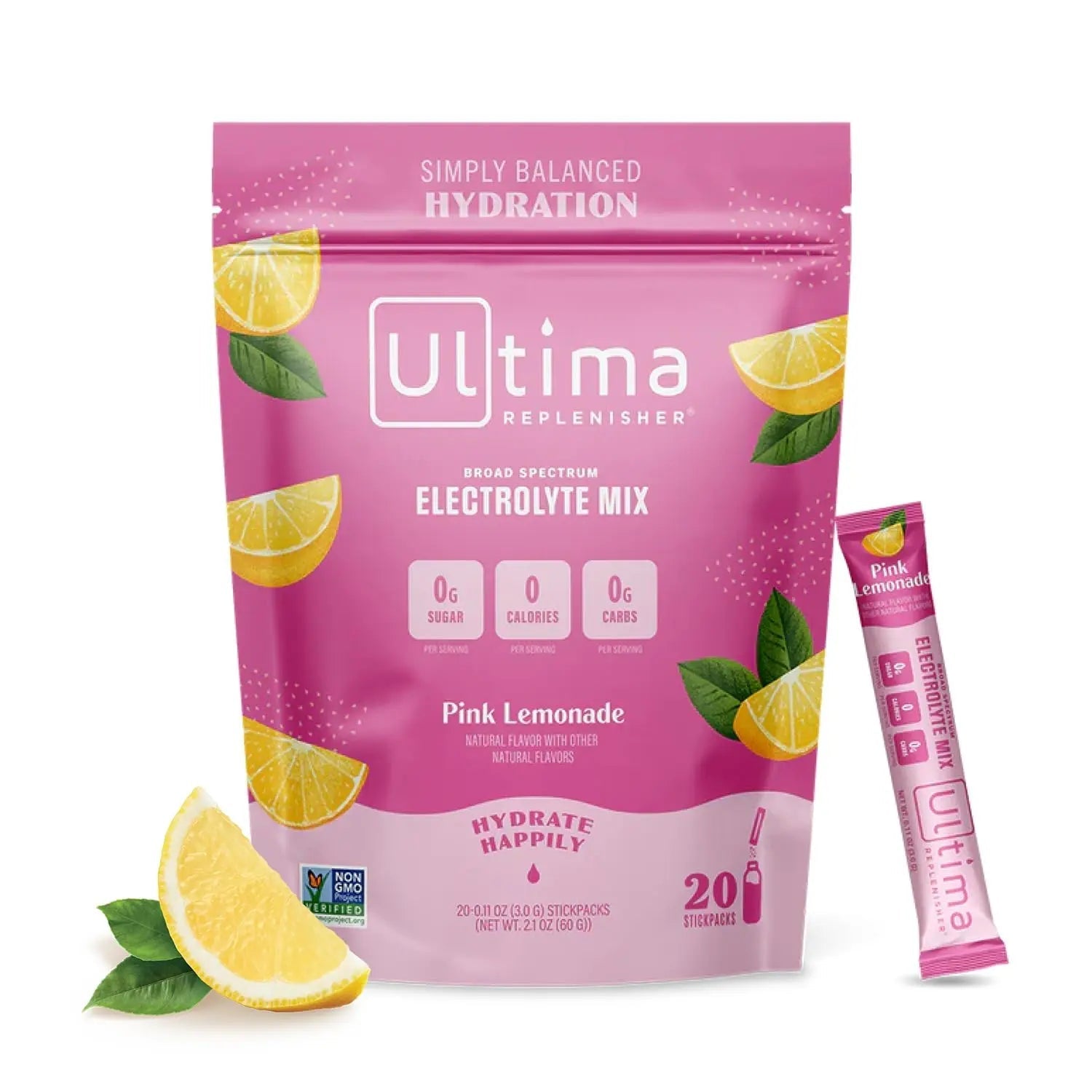 Ultima Replenisher Daily Electrolyte Drink Mix – Pink Lemonade, 20 Stickpacks – Hydration - TrustMedUSA