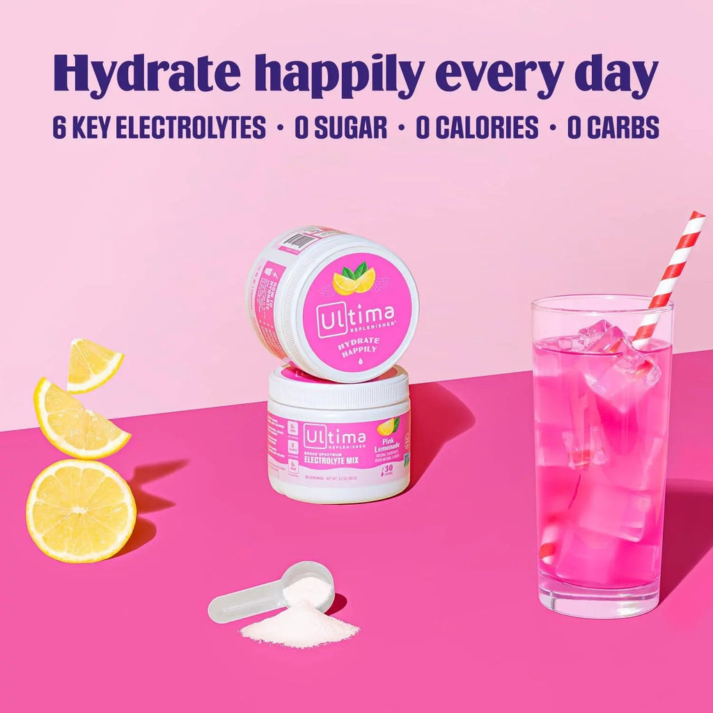 Ultima Replenisher Daily Electrolyte Drink Mix – Pink Lemonade, 30 Serving – Hydration - TrustMedUSA