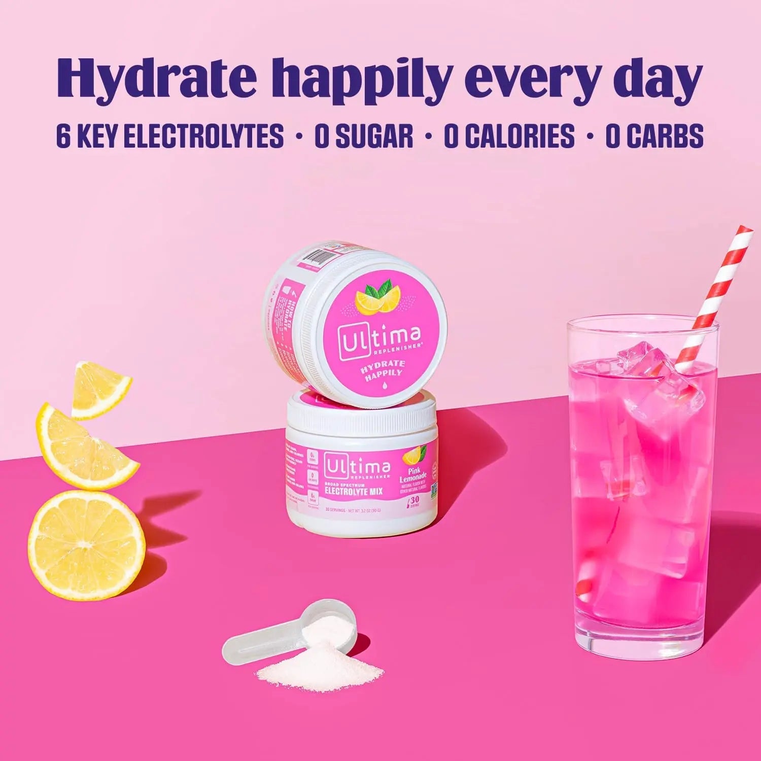 Ultima Replenisher Daily Electrolyte Drink Mix – Pink Lemonade, 30 Serving – Hydration - TrustMedUSA