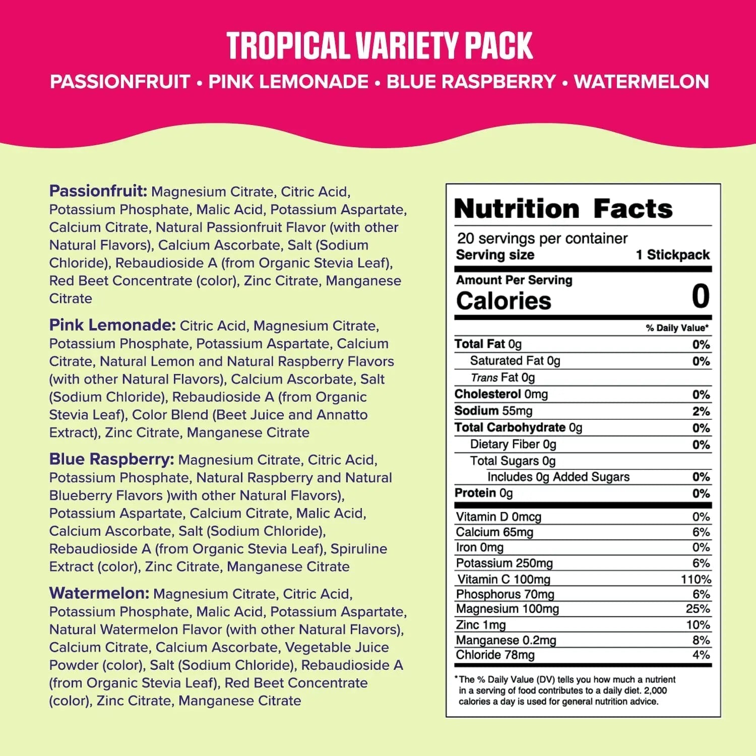 Ultima Replenisher Daily Electrolyte Drink Mix – Tropical Variety, 20 Stickpacks – Hydration - TrustMedUSA