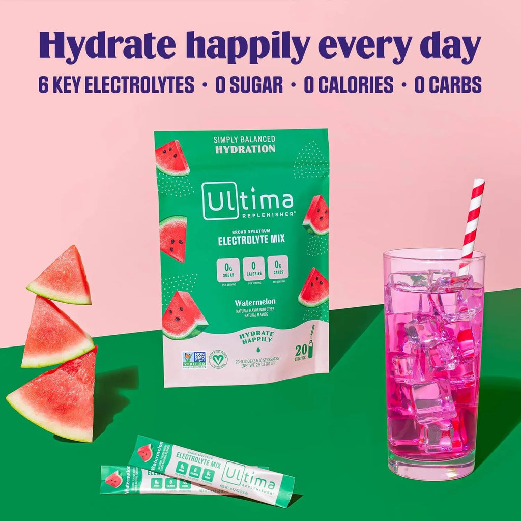 Ultima Replenisher Daily Electrolyte Drink Mix – Watermelon, 20 Stickpacks - TrustMedUSA