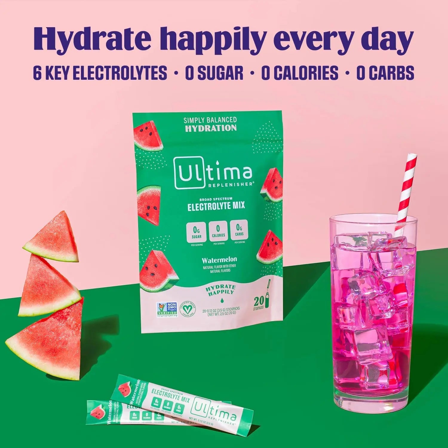 Ultima Replenisher Daily Electrolyte Drink Mix – Watermelon, 20 Stickpacks - TrustMedUSA