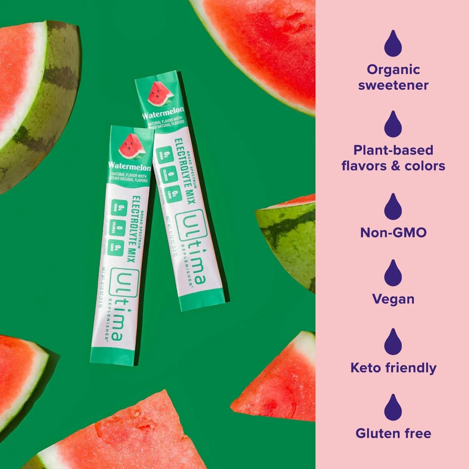 Ultima Replenisher Daily Electrolyte Drink Mix – Watermelon, 20 Stickpacks - TrustMedUSA