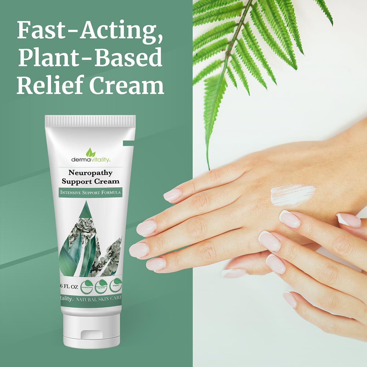 UltimateVitality Neuropathy Support Cream – Natural Organic Cream for Feet, Hands, Legs, Toes Includes Arnica, Capsicum Frutescens Fruit Extract, Peppermint a Ginger - 6 Ounces - TrustMedUSA
