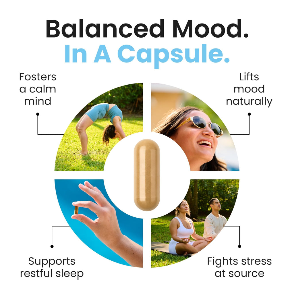 Ultisana UltiChill Stress Relief Supplement, Non-Drowsy | for Enhanced Mood, Immune Booster & Sleep Support | Magnesium Glycinate, Vitamin B6, KSM-66 Ashwagandha, Turmeric & 5-HTP | Non-GMO, 60 Count - TrustMedUSA