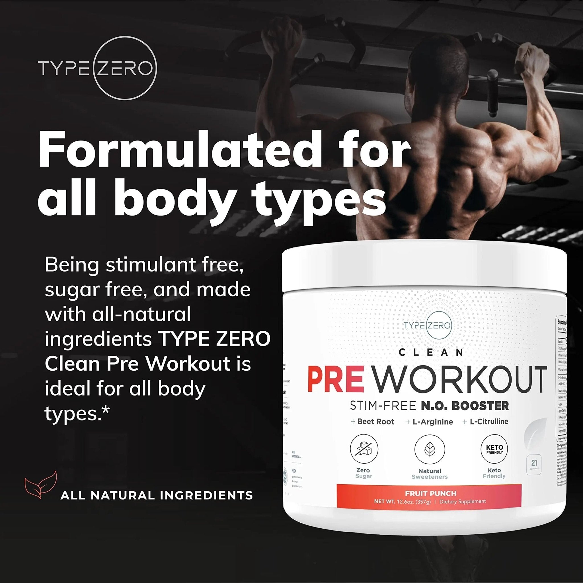 Ultra Clean Stim Free Pump Pre Workout + Nitric Oxide Booster (Fruit Punch) Beetroot, 7G Arginine Citrulline Malate, Betaine, Beta A, ACV+ - Sugar/Caffeine Free Natural Non Stim Preworkout Men & Women - TrustMedUSA