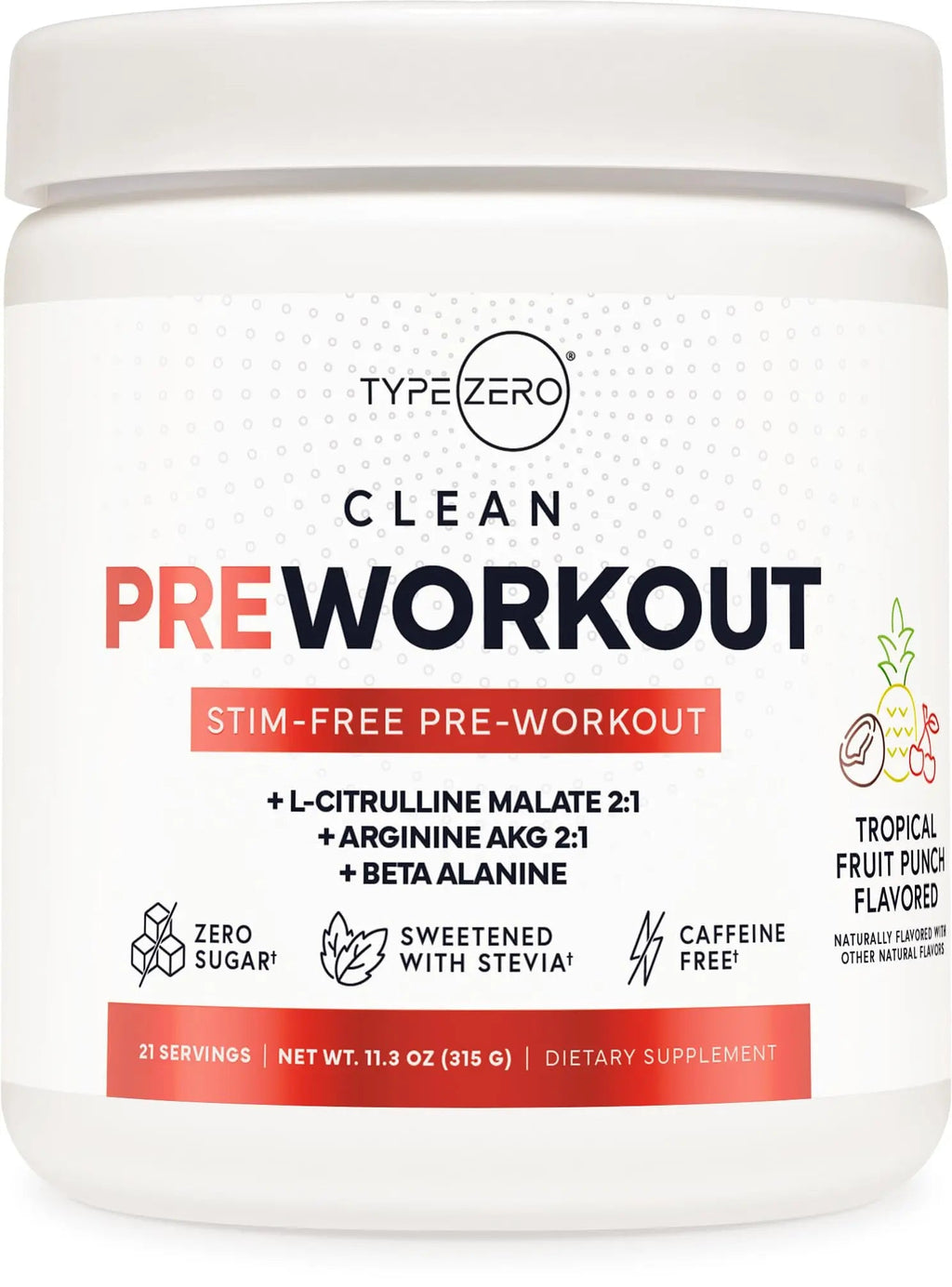 Ultra Clean Stim Free Pump Pre Workout + Nitric Oxide Booster (Fruit Punch) Beetroot, 7G Arginine Citrulline Malate, Betaine, Beta A, ACV+ - Sugar/Caffeine Free Natural Non Stim Preworkout Men & Women - TrustMedUSA