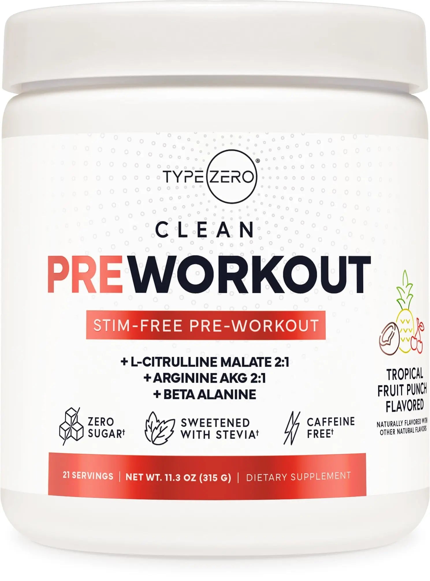 Ultra Clean Stim Free Pump Pre Workout + Nitric Oxide Booster (Fruit Punch) Beetroot, 7G Arginine Citrulline Malate, Betaine, Beta A, ACV+ - Sugar/Caffeine Free Natural Non Stim Preworkout Men & Women - TrustMedUSA