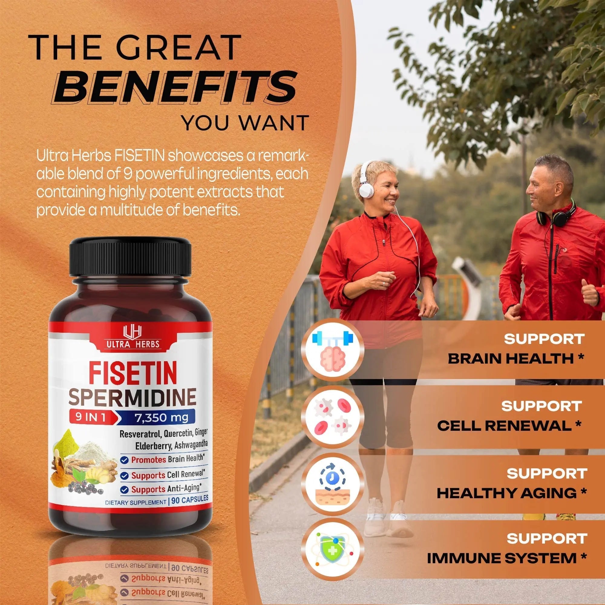 Ultra Fisetin Supplements Complex 7350mg Resveratrol 1000mg Quercetin 200mg - TrustMedUSA
