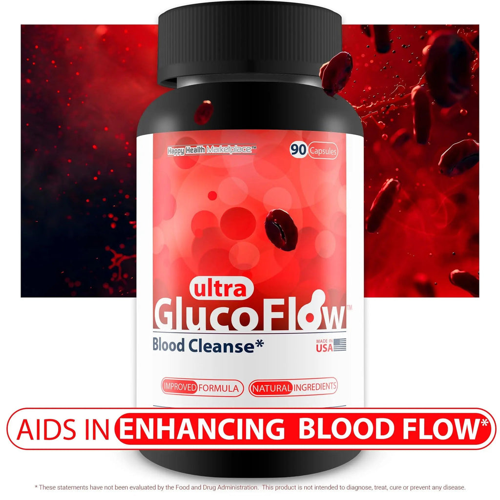 Ultra Gluco Flow - Improved Formula - Our Best Blood Cleanse Detox Cleanse Blood Support Pills - Blood Health Blood Circulation Pills Detox Cleanse Blood Gluco Bio Sweet Relief Glycogen Support - TrustMedUSA
