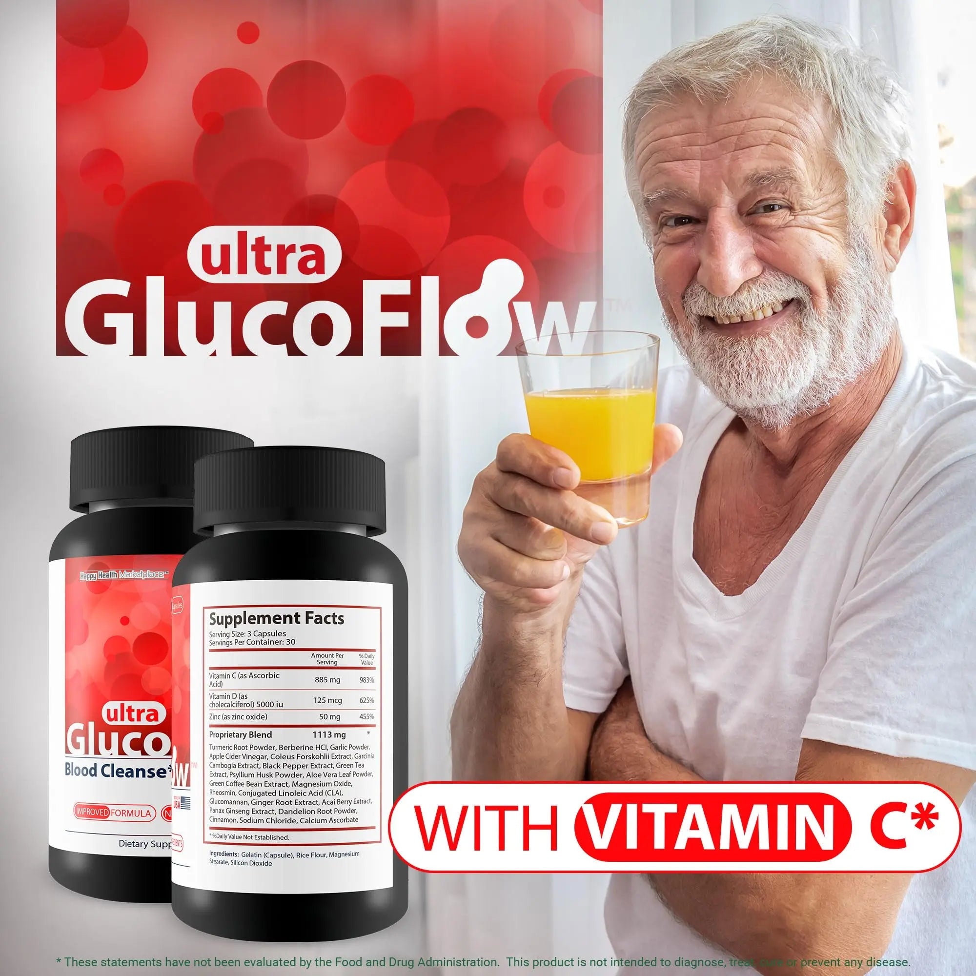 Ultra Gluco Flow - Improved Formula - Our Best Blood Cleanse Detox Cleanse Blood Support Pills - Blood Health Blood Circulation Pills Detox Cleanse Blood Gluco Bio Sweet Relief Glycogen Support - TrustMedUSA