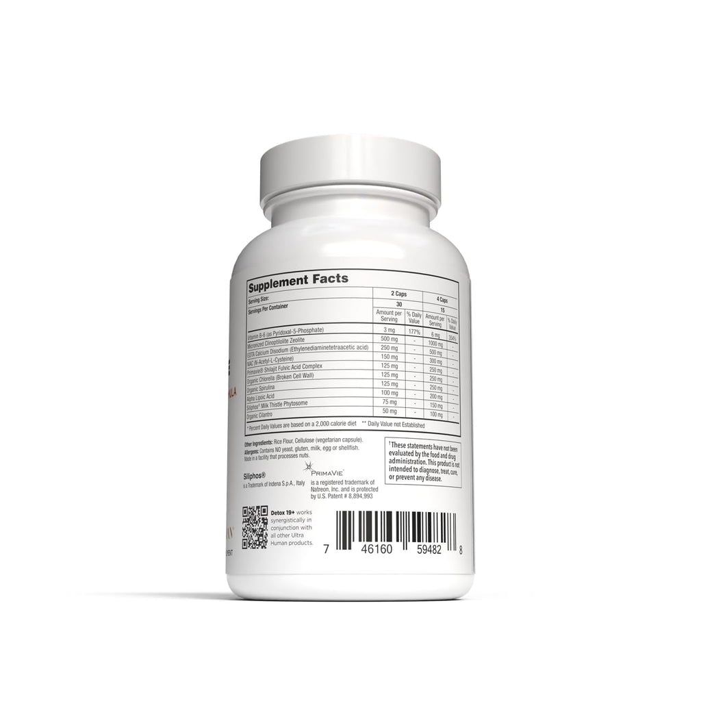 Ultra Human Daily Wellness Support – Heavy Metal Detox Cleanse, with Zeolite, Shilajit, Organic Chlorella & Spirulina, NAC & Alpha Lipoic. Supports Daily Detox, Cognition, Immune System -(Made in USA) - TrustMedUSA