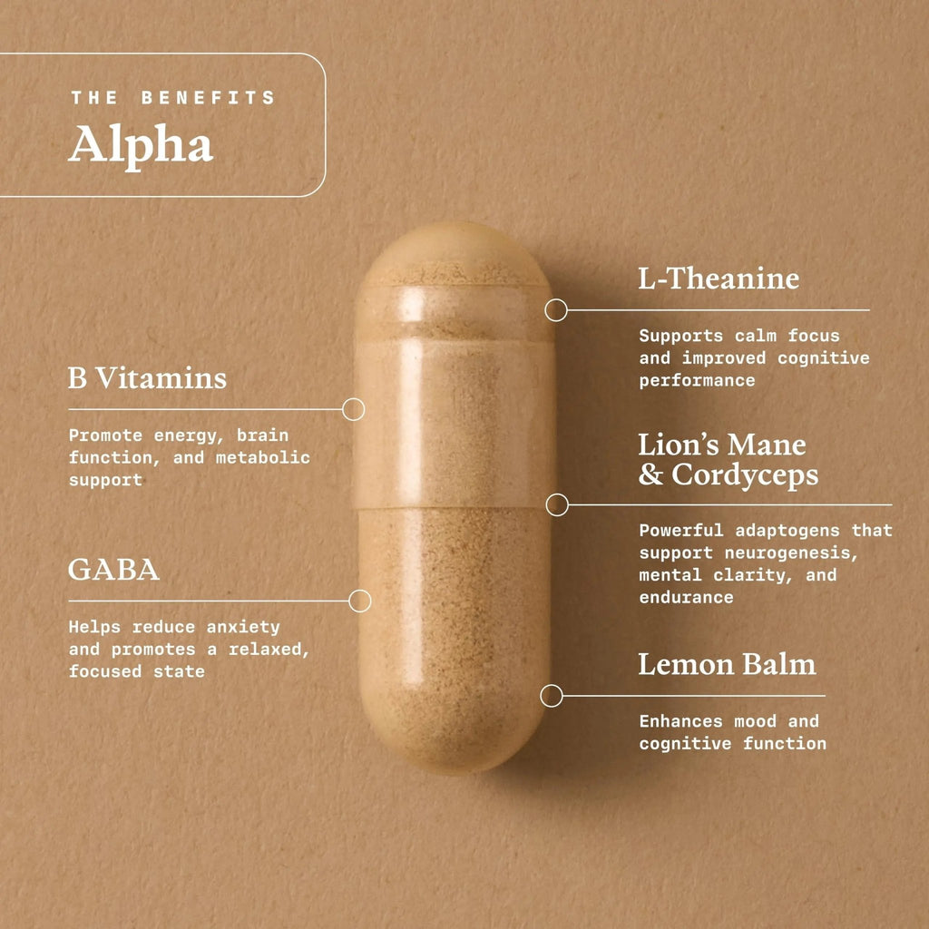 Ultra Life Sport - Alpha Nootropic - 30 Capsule Body and Brain Supplements for Memory and Focus - L-Theanine, B Vitamins, Lion's Mane, Cordyceps Mushrooms, Vitamin D3, K2 MK-7, Lemon Balm and Ginkgo - TrustMedUSA