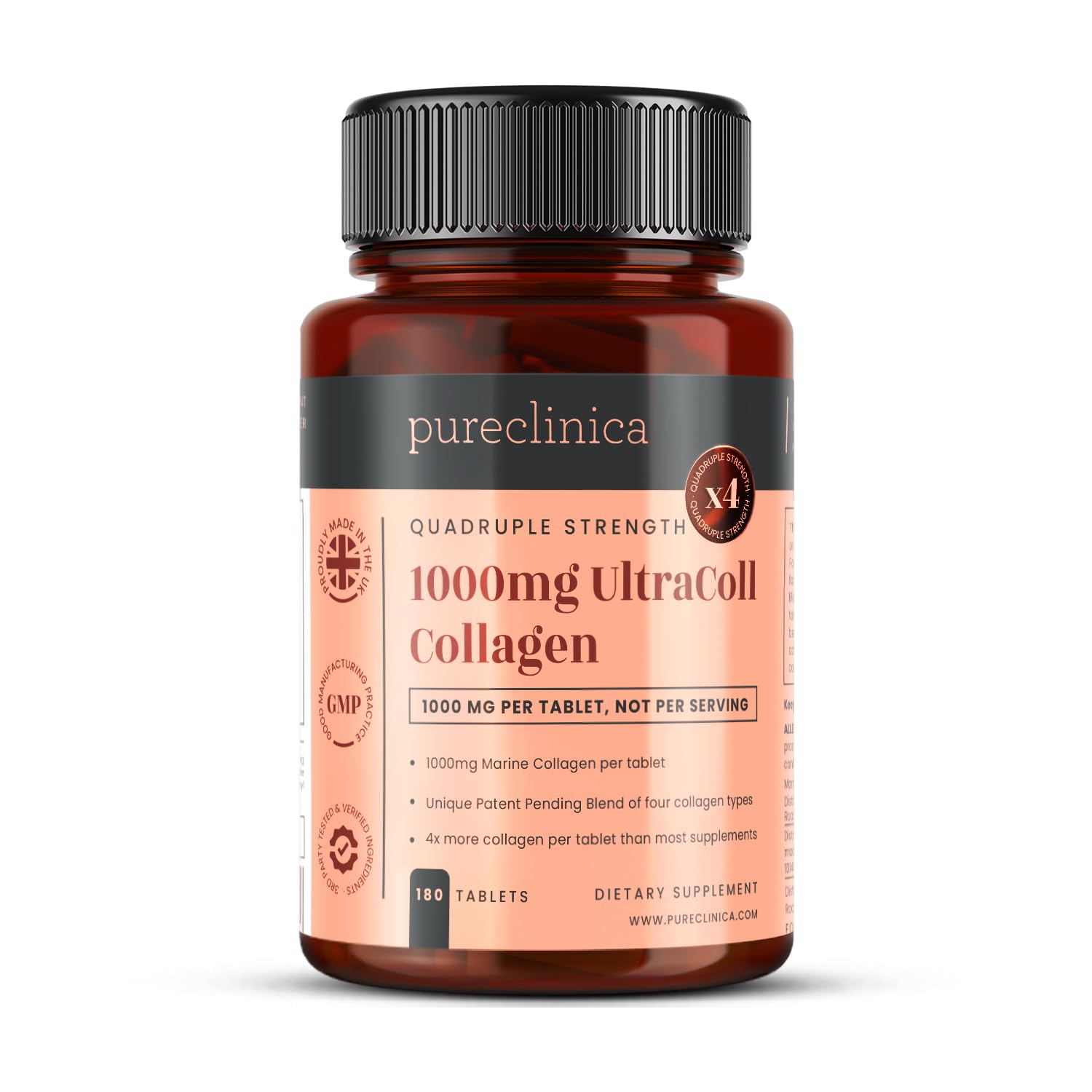 UltraColl Marine Collagen 1000mg x 180 Tablets (6 Months Supply). The only Patented Anti-Aging Collagen Types I, II, III, and VII. - Maple Wellness Supplements