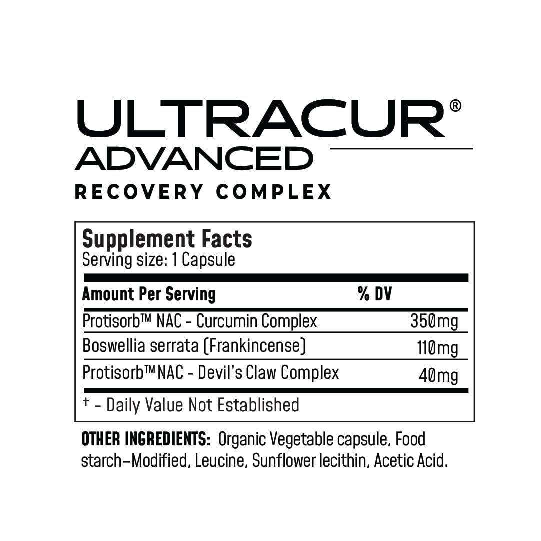 UltraCur Advanced Joint Support Supplement with High Absorption Curcumin - Extra Strength Protisorb Liquid Protein Scaffold - Supports Mobility & Flexibility with Devils Claw & Boswellia - 60 Capsules - TrustMedUSA