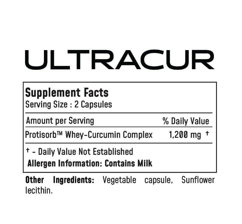 UltraCur Curcumin Complex Supplement - Ultra Bioavailable High Absorption Turmeric Curcumin Supplement for Joint, Muscle & Brain Support - Patented Protisorb for Premium Absorption – 120 Capsules - TrustMedUSA