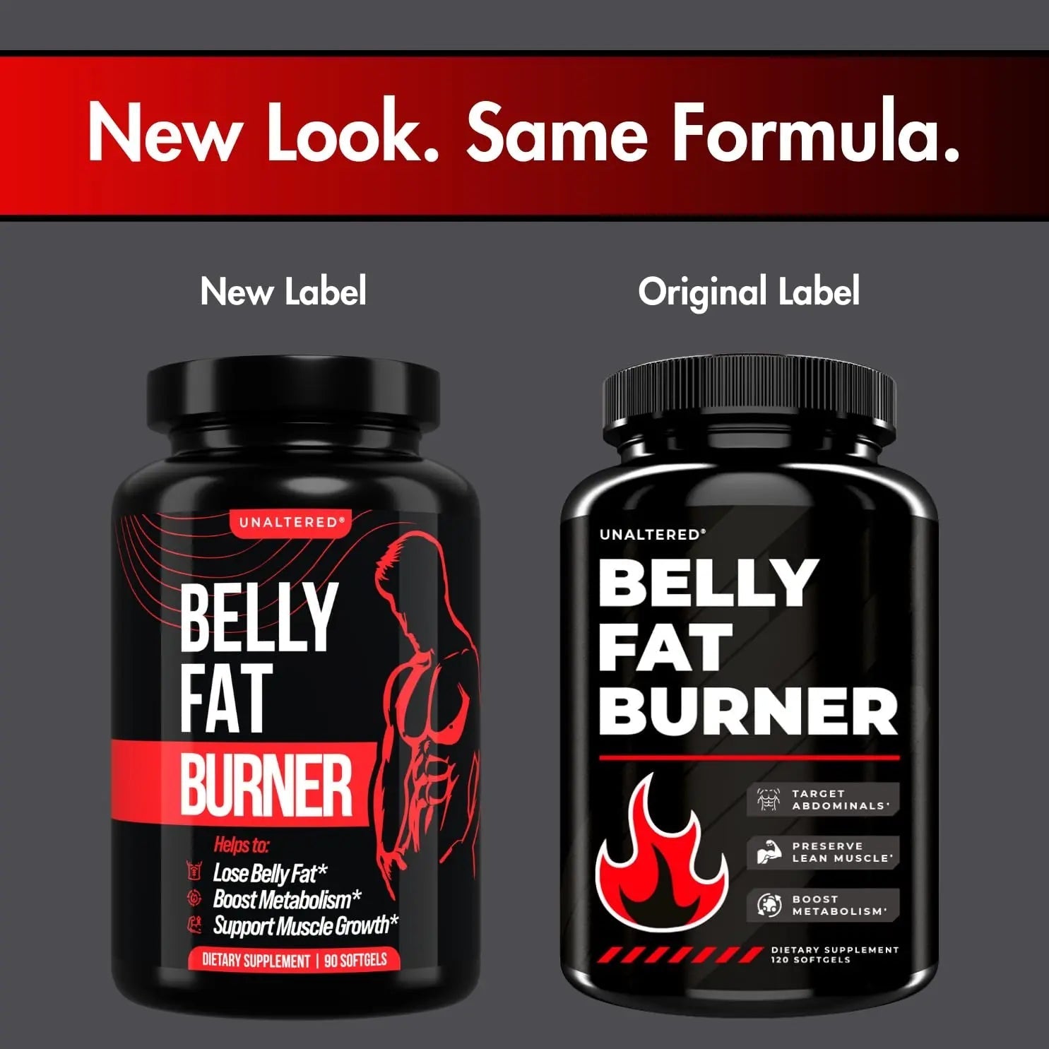 UNALTERED Belly Fat Burner for Men - Lose Belly Fat, Tighten Abs, Support Lean Muscle - TrustMedUSA
