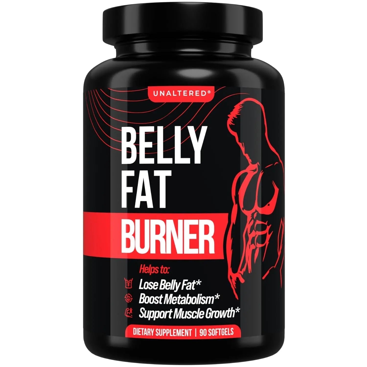 UNALTERED Belly Fat Burner for Men - Lose Belly Fat, Tighten Abs, Support Lean Muscle - TrustMedUSA