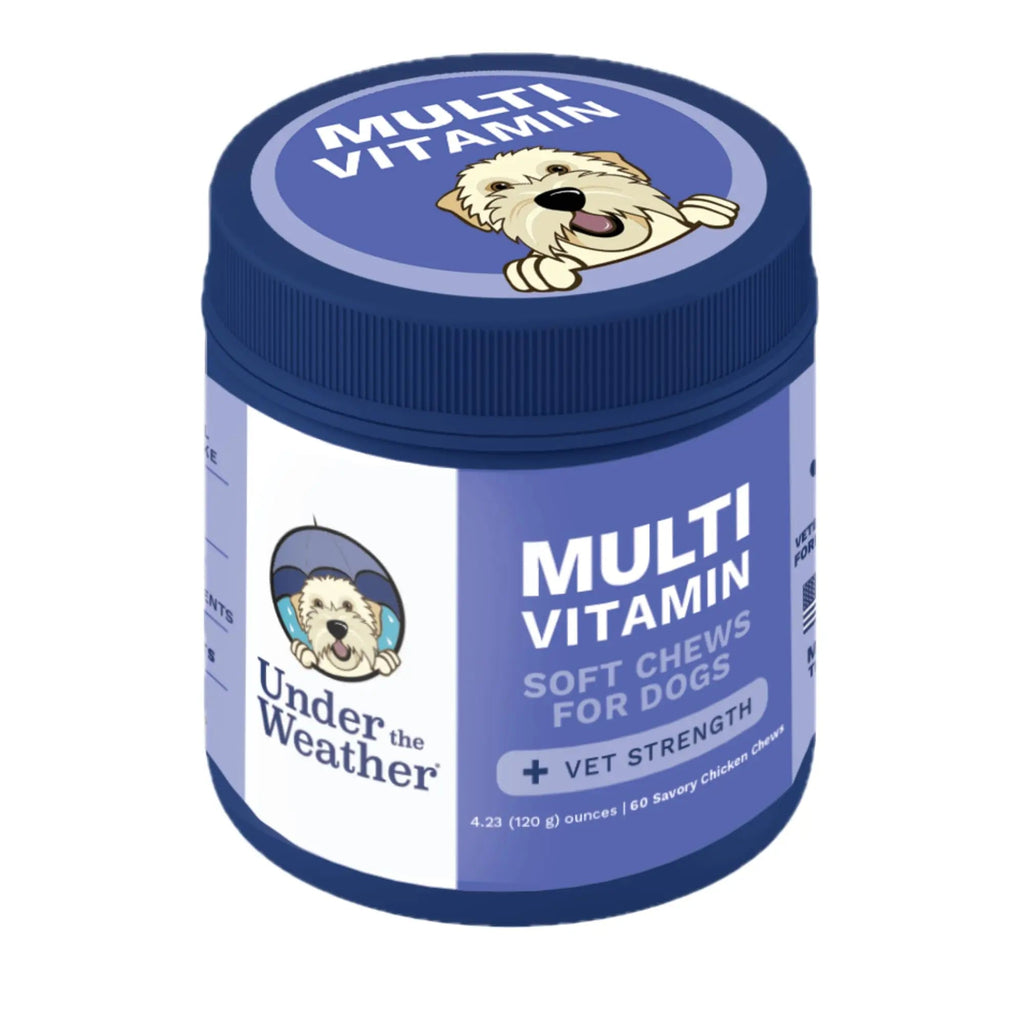 Under the Weather Multivitamin for Dogs | Vet Formulated Daily Canine Health Supplies for Immunity, Skin, Coat & Joint Support | All-in-One Multivitamin for Dogs of All Breeds & Sizes | 60 Count - TrustMedUSA