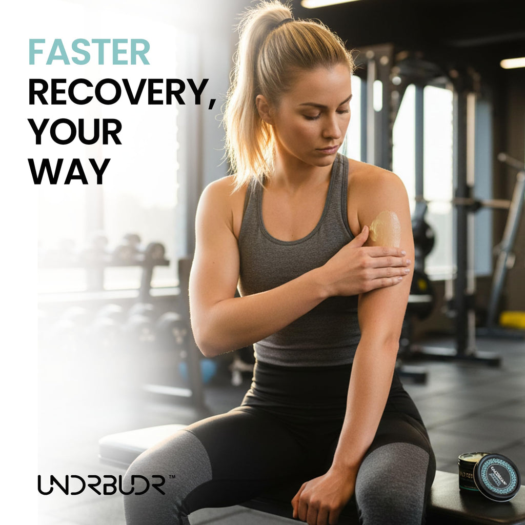 UNDRBUDR Post-Activity Recovery Muscle Rub Salve with Arnica, Comfrey & Essential Oils- Balm for Muscle Soreness, Joint Discomfort & Post-Workout Recovery, Natural Formula for Active Lifestyles (3 oz) - TrustMedUSA