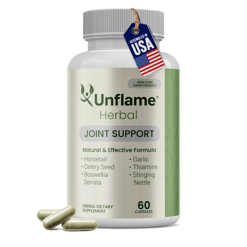 Unflame Herbal Supplement – Botanical Support for Joints, Back, and Muscles – 60 Capsules – Natural Herbal Blend – Dietary Supplement - TrustMedUSA