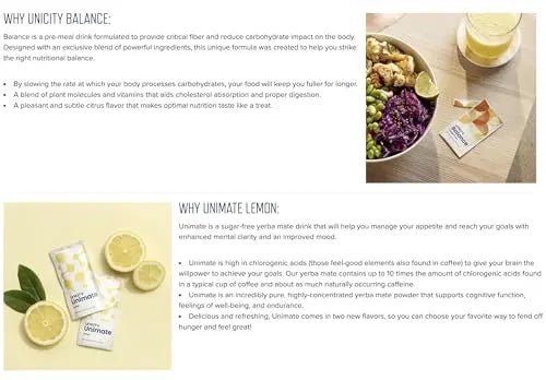 Unicity Feel Great System - Balance 60 Pack & Great Tasting Lemon Unimate - TrustMedUSA