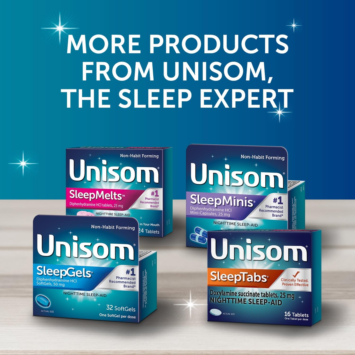 Unisom SleepTabs, Nighttime Sleep-aid, Doxylamine Succinate, 80 Tablets - Maple Wellness Supplements