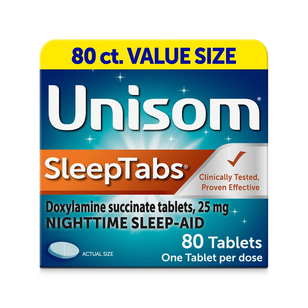 Unisom SleepTabs, Nighttime Sleep-aid, Doxylamine Succinate, 80 Tablets - Maple Wellness Supplements