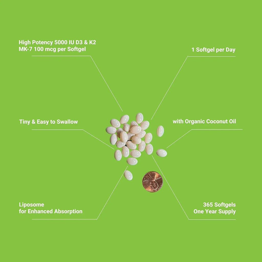UpNourish Liposomal D3 & K2 MK-7, Advanced Absorption for Optimal Bone and Immun - TrustMedUSA