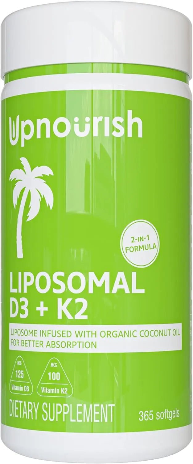 UpNourish Liposomal D3 & K2 MK-7, Advanced Absorption for Optimal Bone and Immun - TrustMedUSA