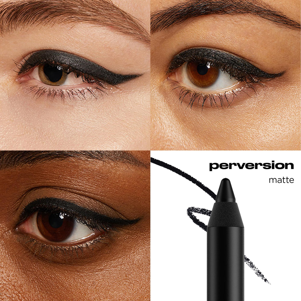 URBAN DECAY 24/7 Glide-On Waterproof Eyeliner Pencil - Smudge-Proof, Long-Lasting, Transfer-Proof, Up to 16HR Wear, Smooth No-Tug Formula, Perversion (Matte Blackest Black) - 0.04 oz - TrustMedUSA