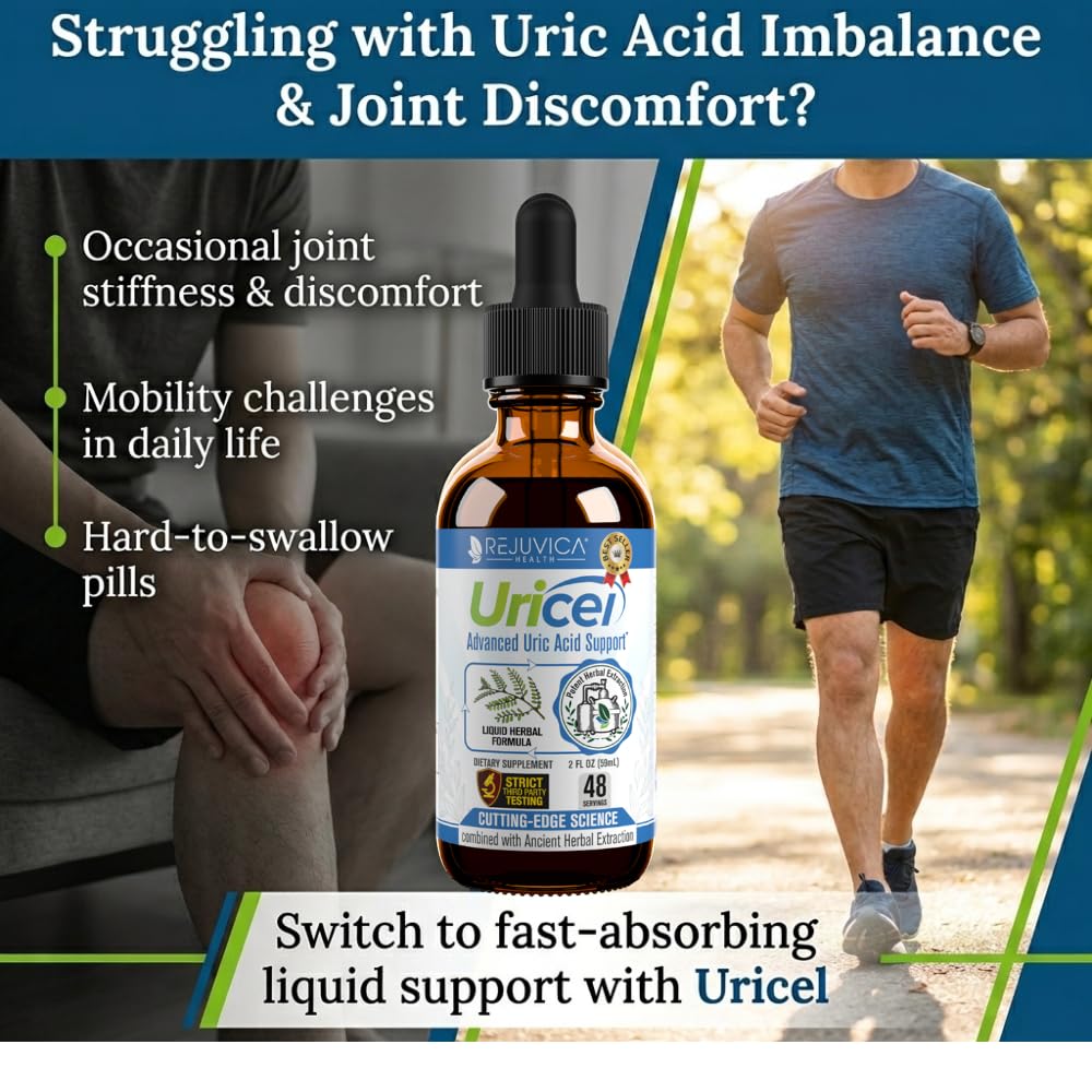 Uricel - Advanced Uric Acid Support & Cleanse Supplement - Liquid Delivery for Better Absorption - Tart Cherry, Chanca Piedra, Celery Seed, Turmeric & More! - Maple Wellness Supplements