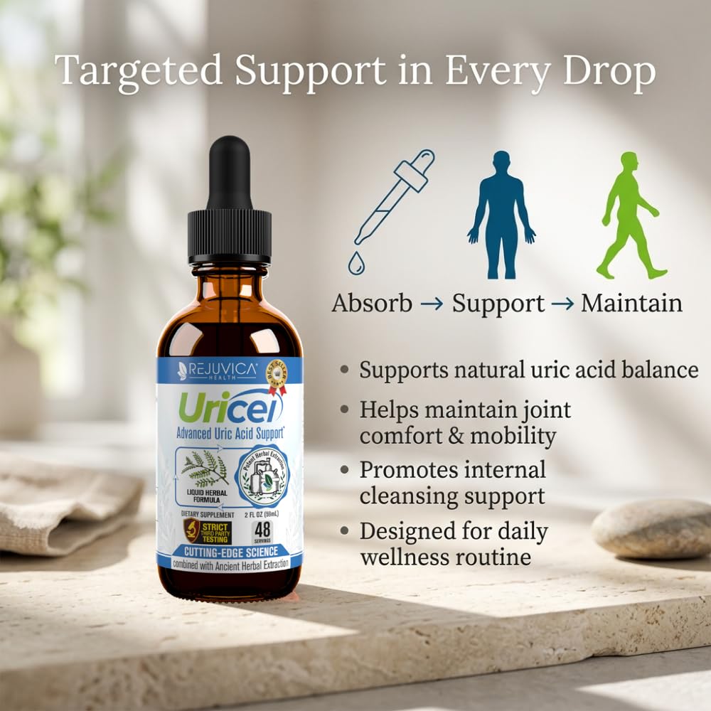 Uricel - Advanced Uric Acid Support & Cleanse Supplement - Liquid Delivery for Better Absorption - Tart Cherry, Chanca Piedra, Celery Seed, Turmeric & More! - Maple Wellness Supplements