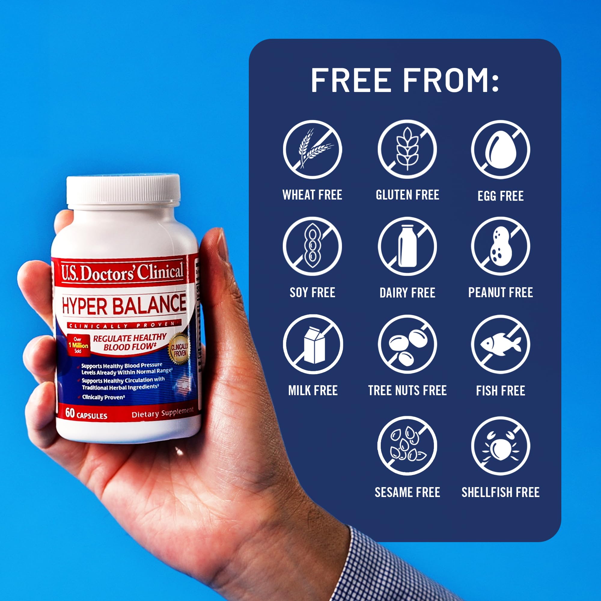 U.S. Doctors’ Clinical HyperBalance Herbal Support for Liver with Eucommia Bark, Senna, Wild Chrysanthemum to Promote Regulation (1 Month Supply – 60 Capsules) - TrustMedUSA