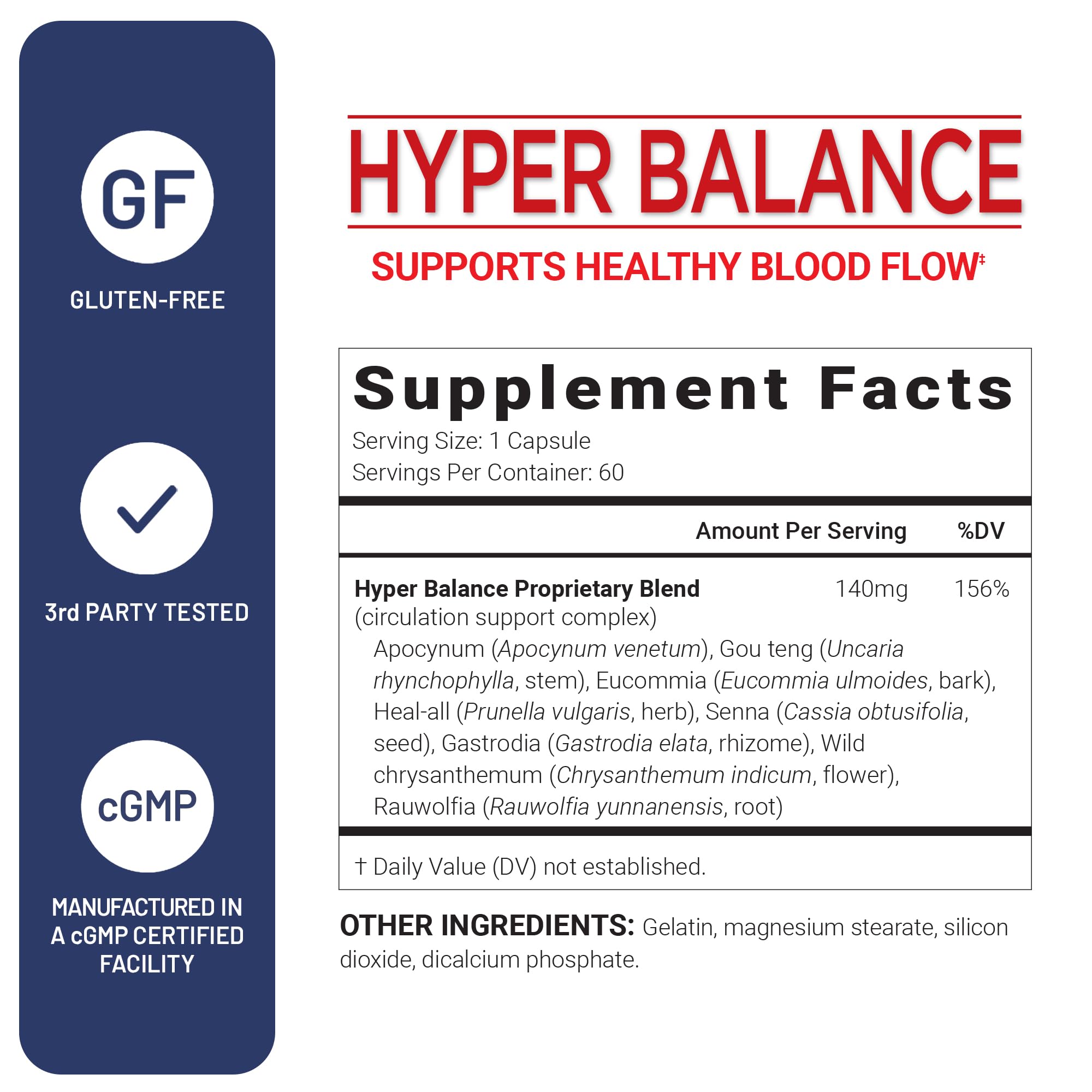U.S. Doctors’ Clinical HyperBalance Herbal Support for Liver with Eucommia Bark, Senna, Wild Chrysanthemum to Promote Regulation (1 Month Supply – 60 Capsules) - TrustMedUSA