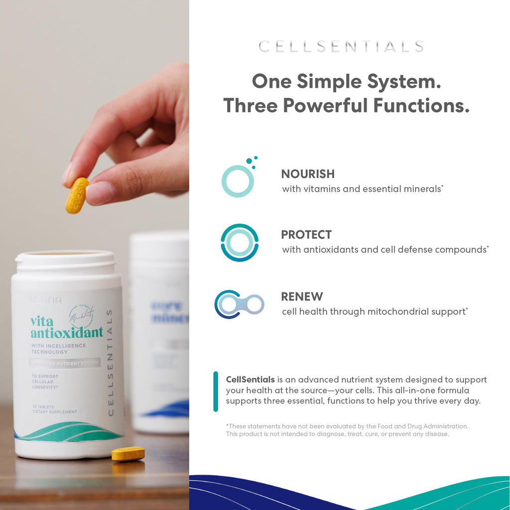 USANA CellSentials - Core Minerals and Vita Antioxidant with InCelligence Technology to Support Total Body Health* - 112 Tablets Per Bottle - 28 Day Supply - TrustMedUSA