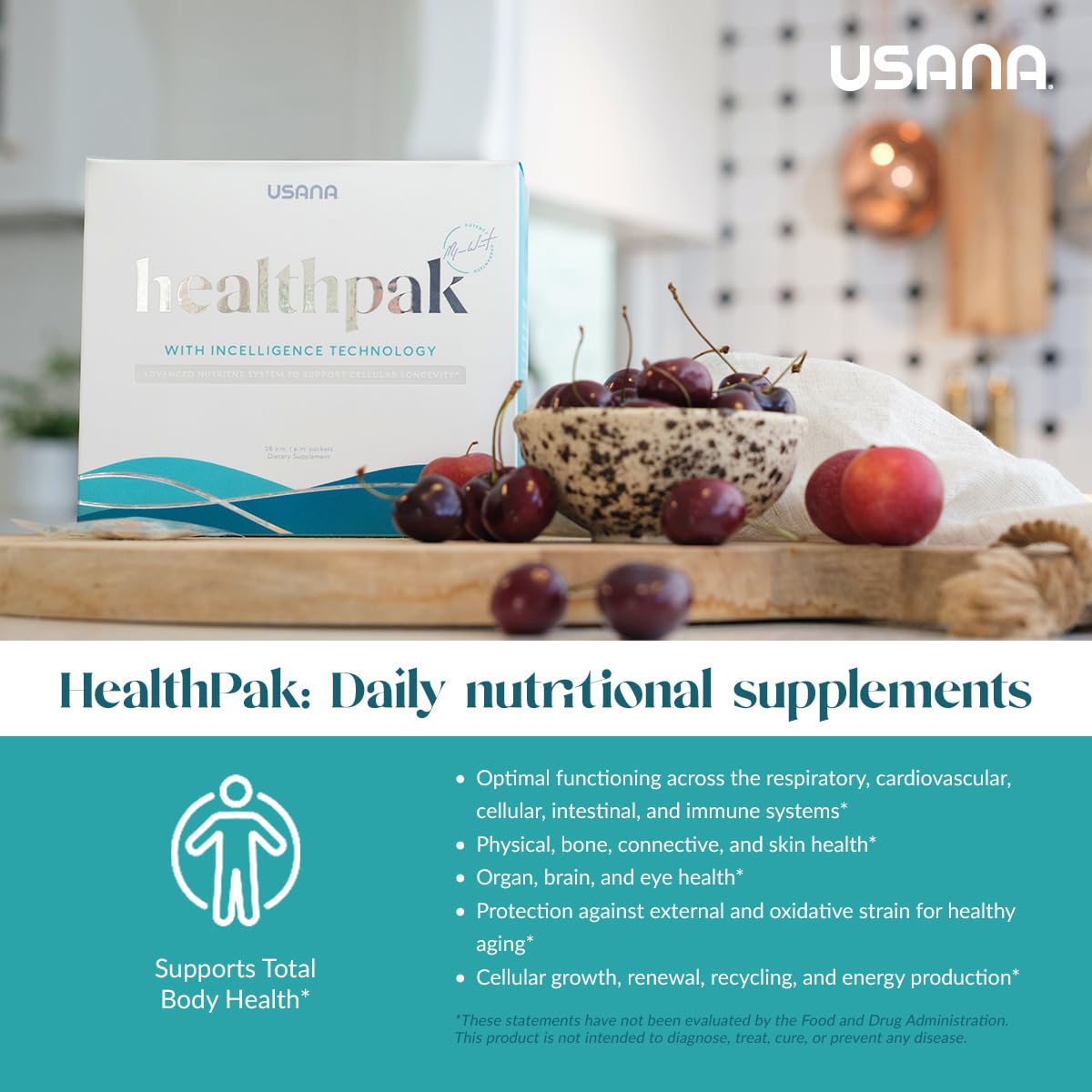 USANA HealthPak with InCelligence Technology and Essential Nutrients and Antioxidants to Support Total Body Health* – Convenient Daily AM/PM Packets – 56 Packets – 28 Day Supply - TrustMedUSA