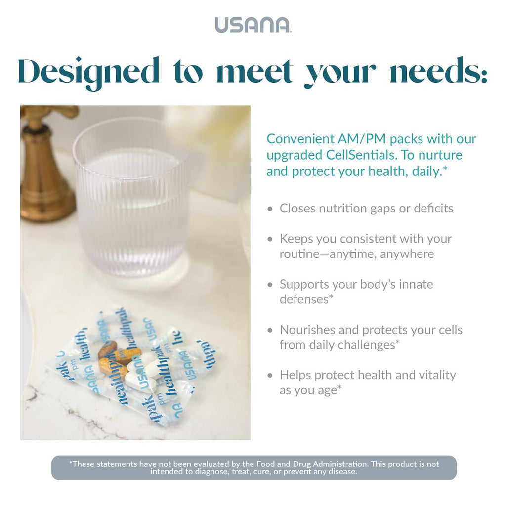 USANA HealthPak with InCelligence Technology and Essential Nutrients and Antioxidants to Support Total Body Health* – Convenient Daily AM/PM Packets – 56 Packets – 28 Day Supply - TrustMedUSA