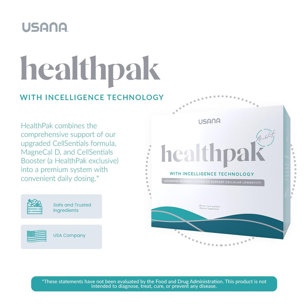 USANA HealthPak with InCelligence Technology and Essential Nutrients and Antioxidants to Support Total Body Health* – Convenient Daily AM/PM Packets – 56 Packets – 28 Day Supply - TrustMedUSA