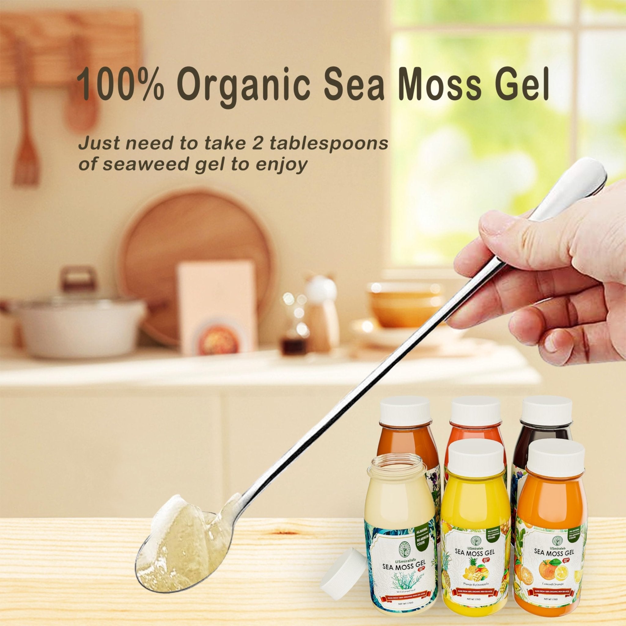 USMIRALAB Wildcrafted Sea Moss Gel for Purists： 6-Flavor Ritual Set (36oz) with Antioxidant Ocean Minerals | Pure Superfood Base Vegan - TrustMedUSA