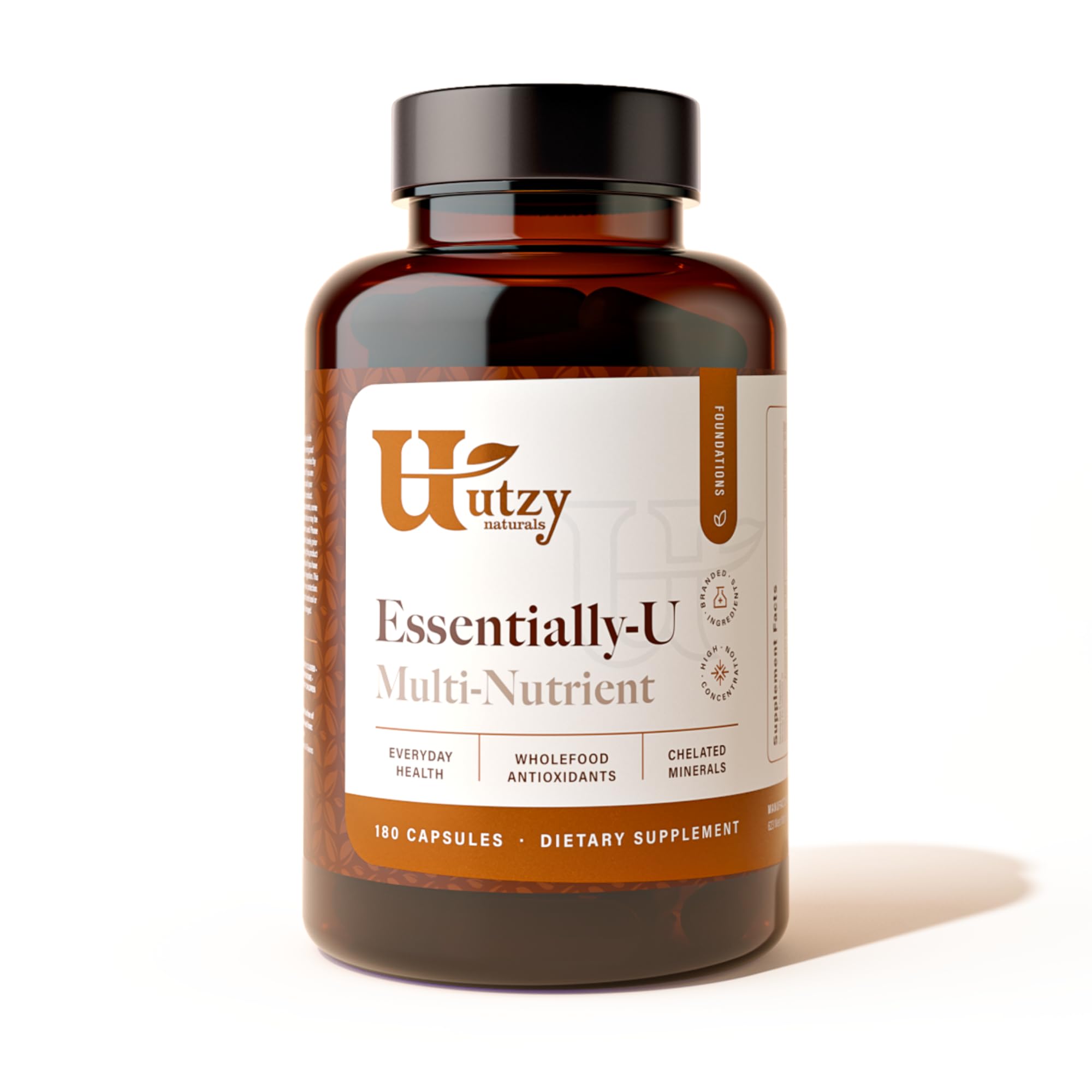 Utzy Naturals Essentially-U Multi-Nutrient | Whole Food Antioxidants + Chelated Minerals for Everyday Health | 180 Capsules - TrustMedUSA