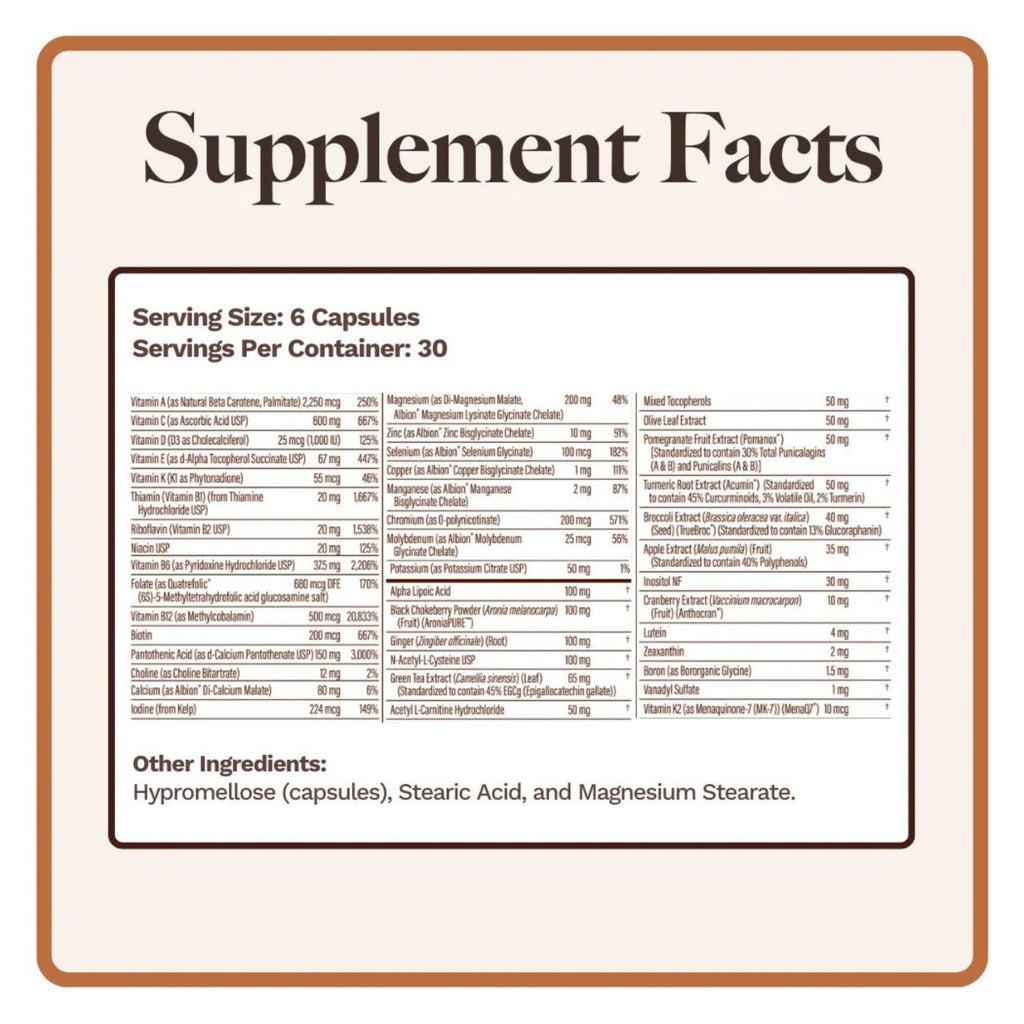 Utzy Naturals Essentially-U Multi-Nutrient | Whole Food Antioxidants + Chelated Minerals for Everyday Health | 180 Capsules - TrustMedUSA