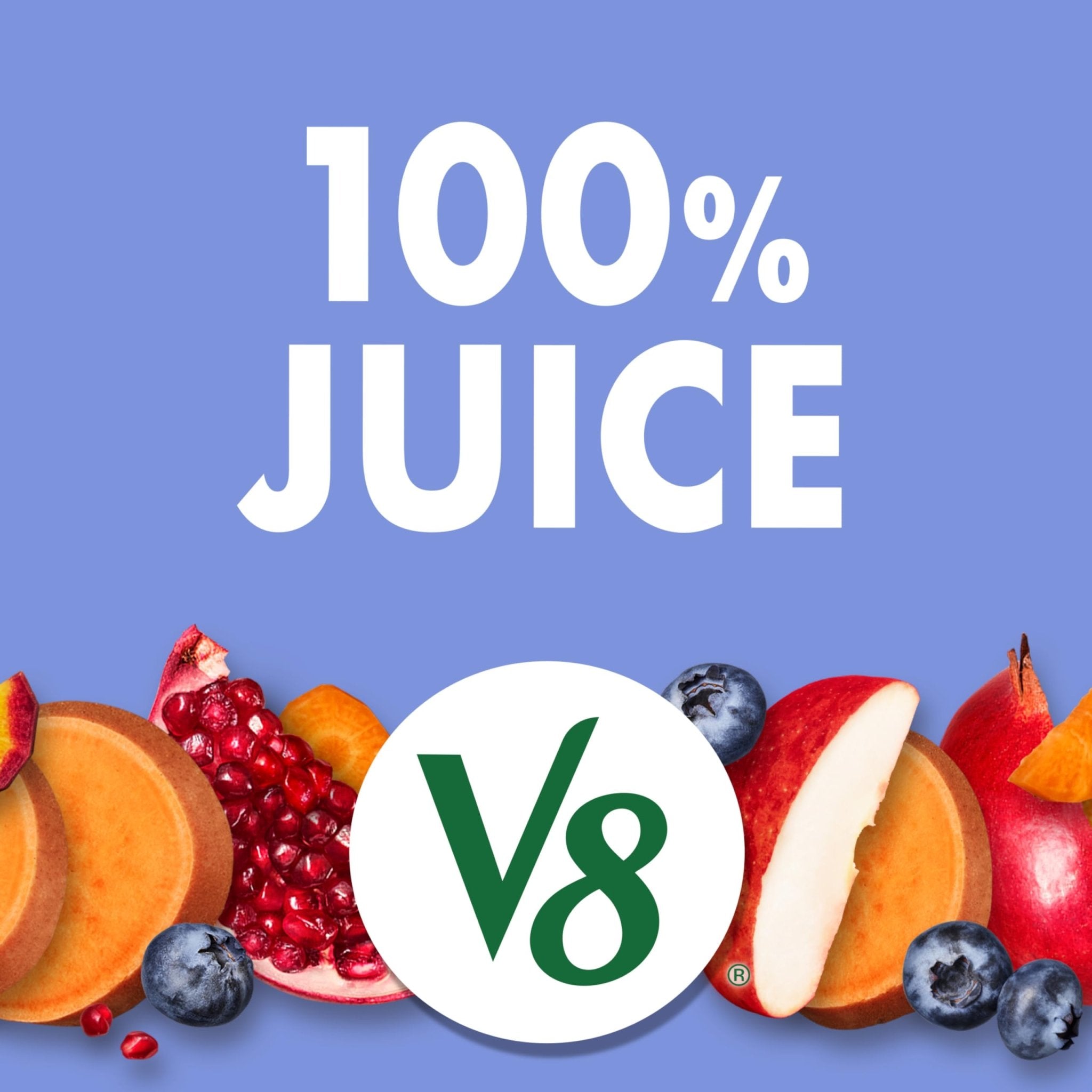V8 Blends 100% Juice Pomegranate Blueberry Juice, Fruit and Vegetable Juice Blend, 46 Fl Oz Bottle (Pack of 2) - Maple Wellness Supplements
