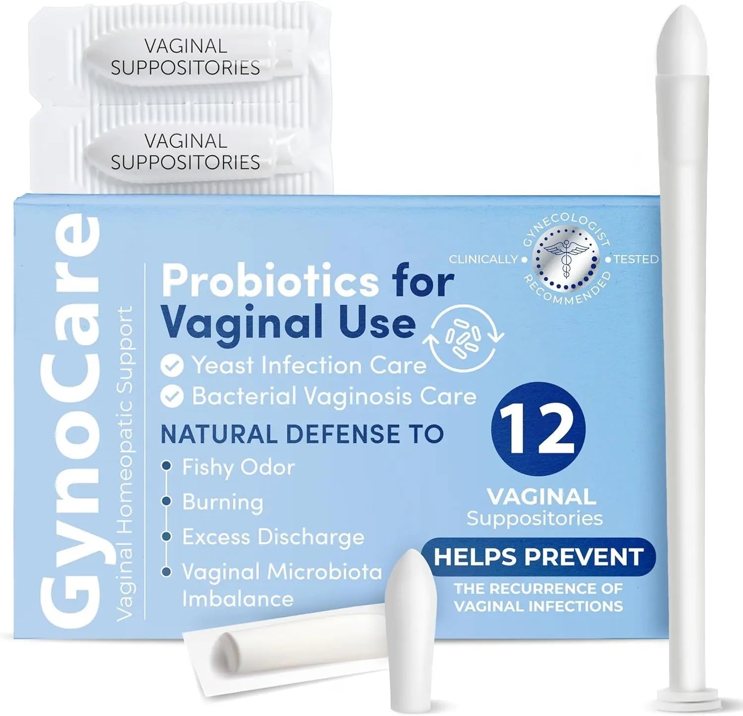 Vaginal Probiotics for Women | Boric Acid For Women | pH Balance for Women | Yeast Infection Care | Natural Defense Against Fishy Odor, Burning and Excess Discharge | 12 Vaginal Suppositories - TrustMedUSA